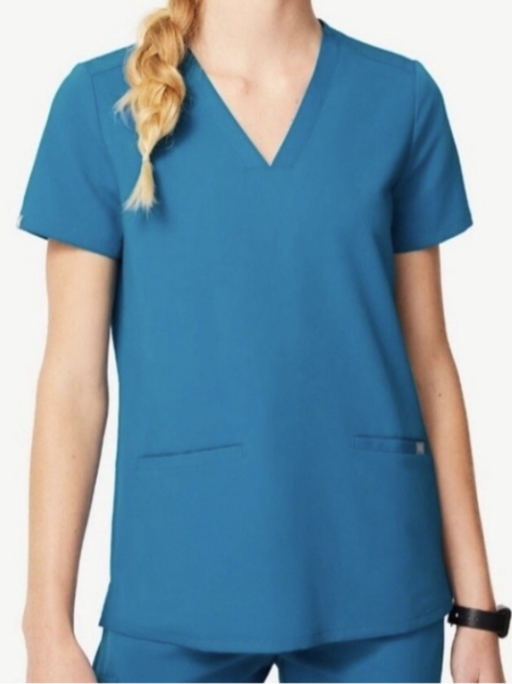 FIGS Casma top in Alp Blue, size M